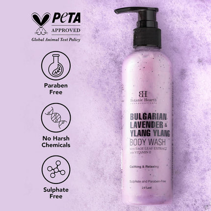 Botanic Hearth Bulgarian Lavender Body Wash for Women and Men - 245ml
