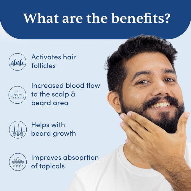 Man Matters Advance Derma Roller For Hair & Beard | 540 Micro 0.5mm Titanium Alloy Needles