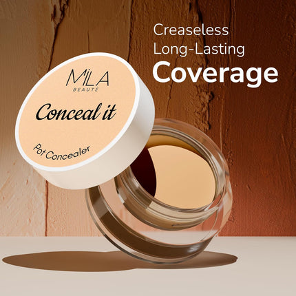 Mila Beauté Conceal It Pot Concealer with Brush | Enriched With SPF 15 and Vitamin E