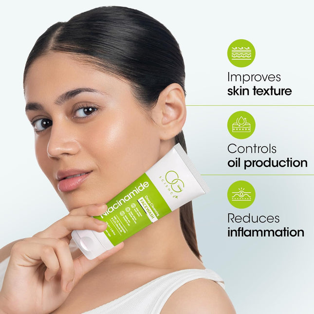 OG BEAUTY Science Niacinamide Face Wash 100ml | 2% Niacinamide & 0.2% Vitamin B5