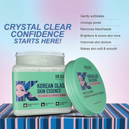 DR.RASHEL Korean Face & Body Scrub | With Rice Water & Ceramide-380ml