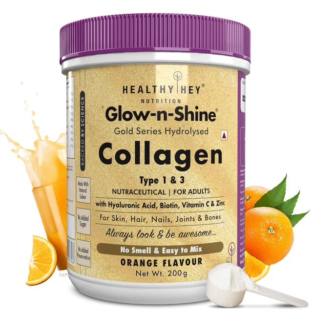 Healthy Hey Skin Glow-n-Shine Collagen Powder Orange 200g
