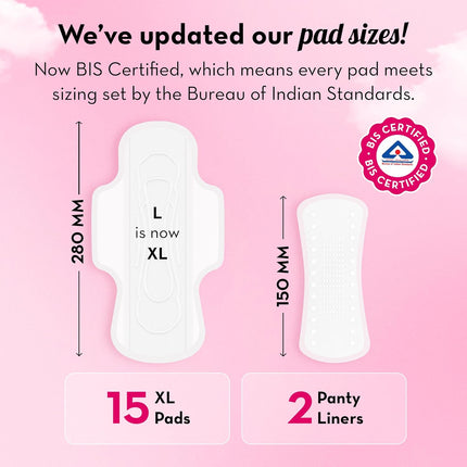 Plush Ultra-Thin Extra Large Sanitary Napkins 15 Pcs  2 Panty Liners