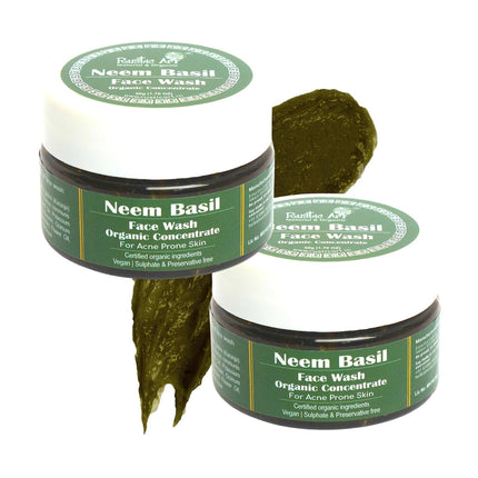 Rustic Art Neem Basil Face Wash for Oily & Acne-Prone Skin | 50g Pack of 2
