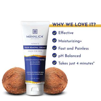 Mannlich Intimate/Private Hair Removal Cream for Men (100 ml)