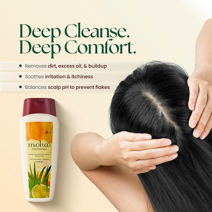 Moha Herbal Shampoo With Amla, Aloe, Bhringraj & Brahmi-200 Ml