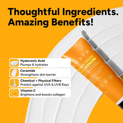 Arata Sunscreen Gel | SPF 50, PA+++ For Men & Women | 50ML