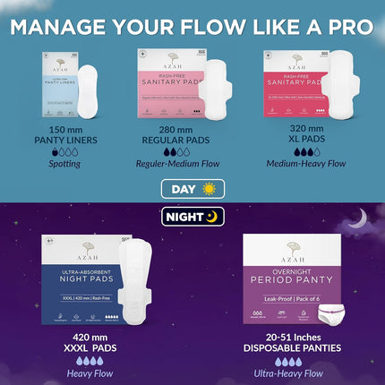 AZAH Rash Free Sanitary Pads XL for Women