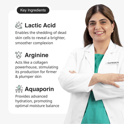 Cureskin Gentle Cleanse Brightening Face Wash with Lactic Acid AHA Foam Face Wash -100 ml