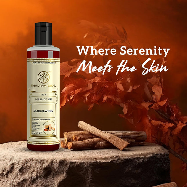 Khadi Natural Sandalwood Massage Oil -210ml