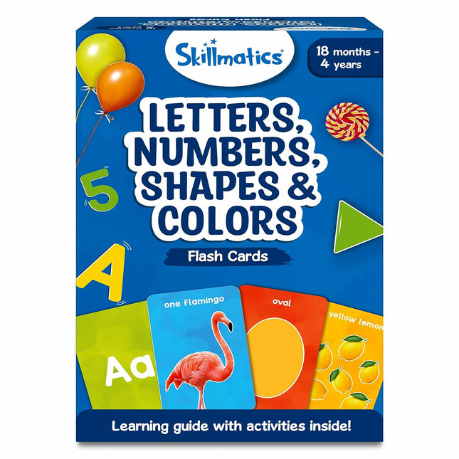Skillmatics Thick Flash Cards for Toddlers - Letters, Numbers, Shapes & Colors for Kids Ages 1, 2, 3, 4 Years