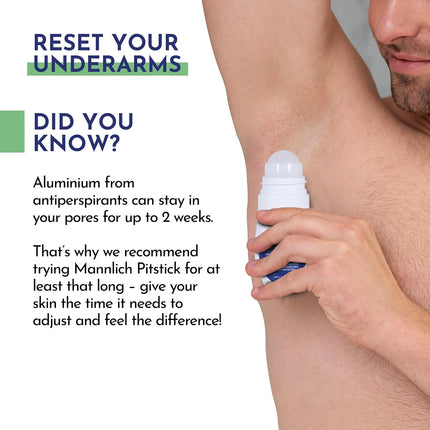 Mannlich Underarm Roll-On for Men, 2% Kojic & Salicylic Acid, Lactic Acid, Alpha Arbutin, 4% AHA & BHA 50ml-Pack of 2