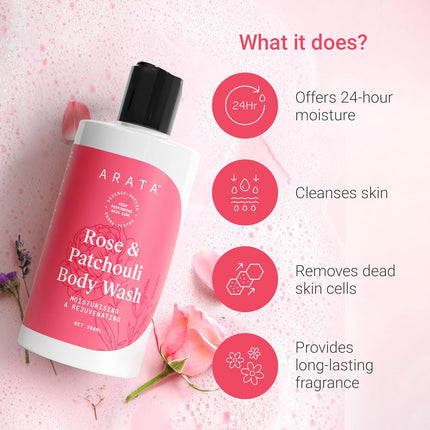 Arata Rose & Patchouli Body Wash for Men & Women-300ml