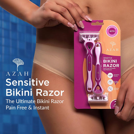 Azah Bikini Razor for Women 3 Precision Blades [Pack of 2]