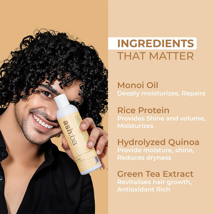 Ashba Botanics Hydrating Shampoo Straight,Wavy,Curly & Coily Hair-237ml
