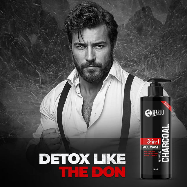 Beardo 3-in-1 Activated Charcoal Face Wash 200ml