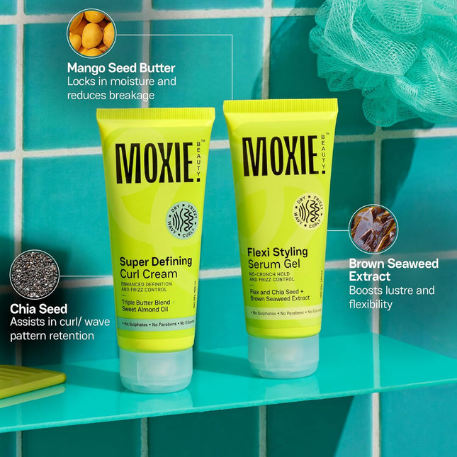 Moxie Beauty Curly Vibe Setter Travel Duo Cream (50ml) & Flexi Styling Serum Gel (50ml)