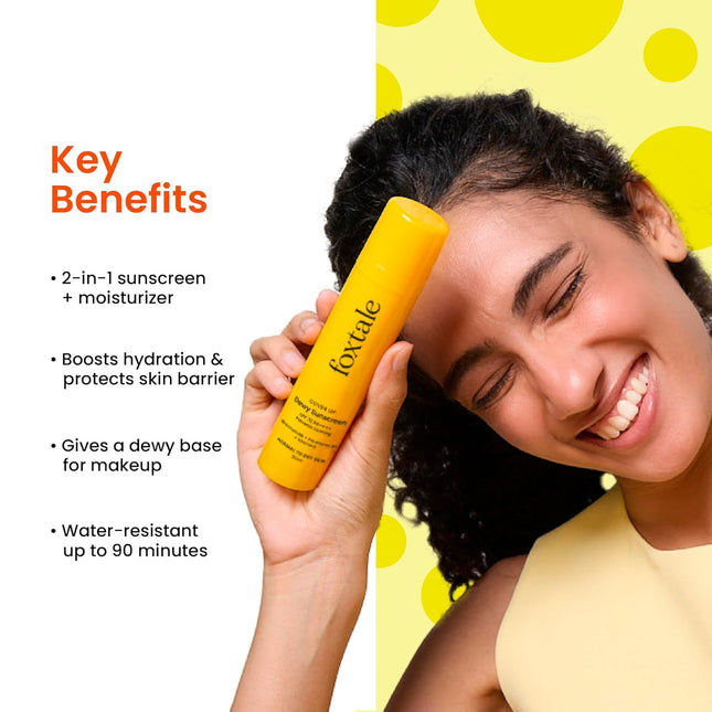Foxtale SPF 70 Niacinamide Dewy Sunscreen with PA++++ For Dewy Sun Protection