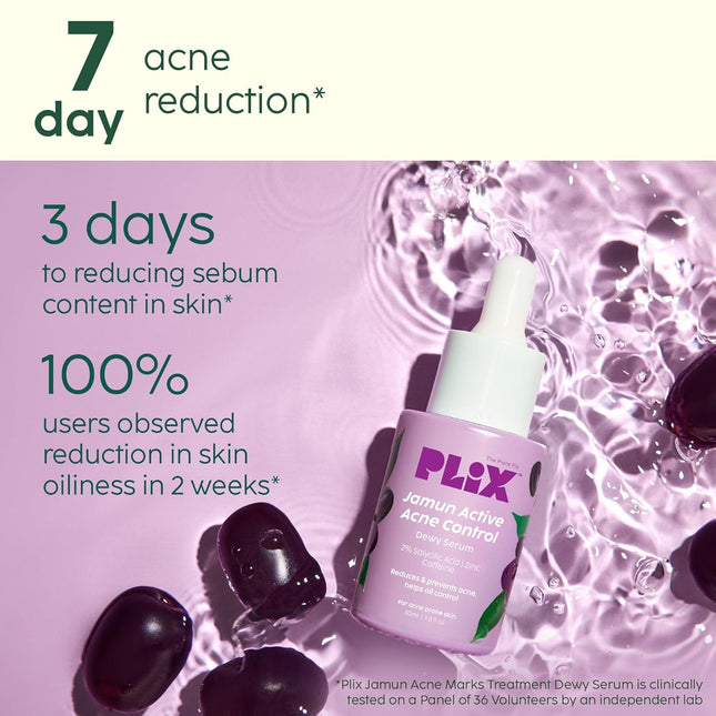The Plant Fix Plix Jamun Active Acne Range With Cleanser, 2% Salicylic Acid Serum