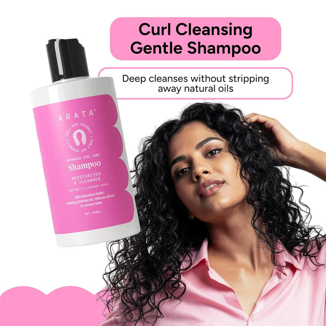 Arata Curly Hair Shampoo for Dry, Frizzy, Wavy, Curly Hair-300ml