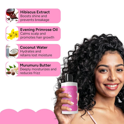 Arata Curly Hair Shampoo for Dry, Frizzy, Wavy, Curly Hair-300ml