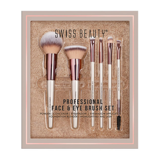 Swiss Beauty Premium Synthetic Bristle Professional Face & Eye Makeup Brushes Set of 6