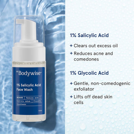 Be Bodywise 1% Salicylic Acid Oil Control Face Wash For Acne & Pimples | 120ml