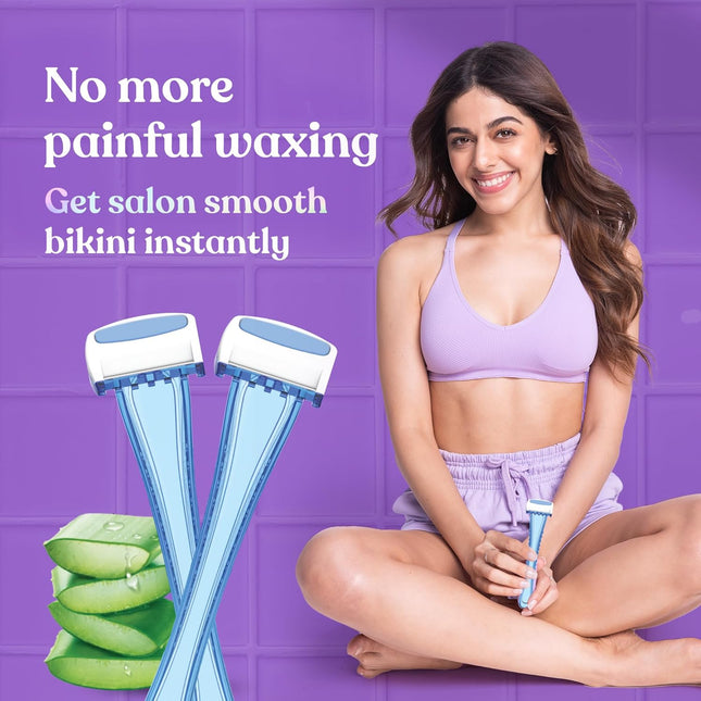 Bombae bikini razor women | Hair removal razor Pack of 2