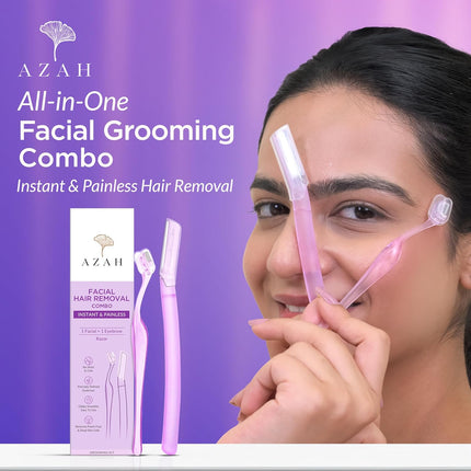 Azah Face & Eyebrow Razor Combo Facial Hair Removal Pack of 1