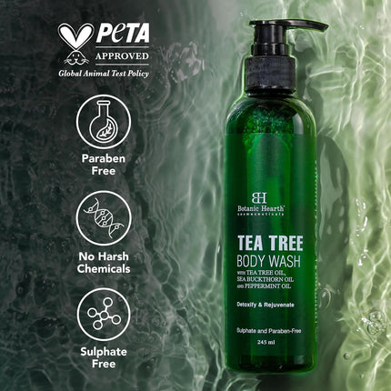 Botanic Hearth Tea Tree Body Wash with Sea Buckthorn Oil , Peppermint Oil-245ml