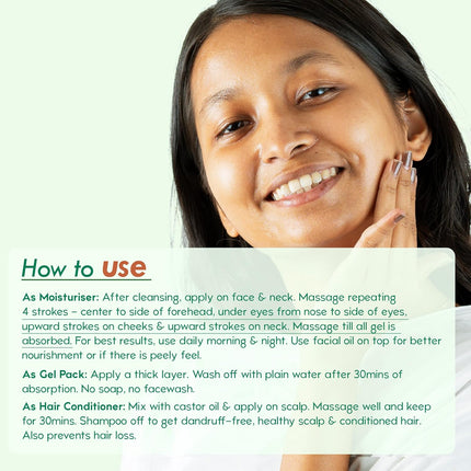 Nat Habit Pure Aloe Vera Face Gel Moisturizer - 80 gm