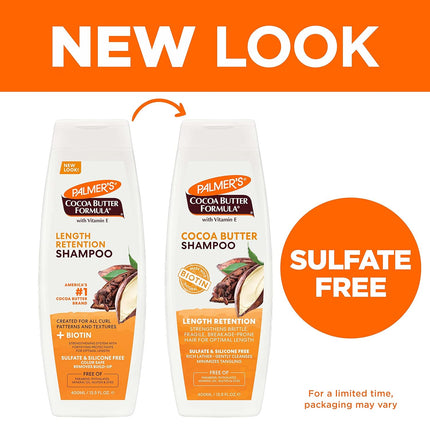 Palmer's Cocoa Butter & Biotin Shampoo for Hair Length Retention, Strengthening & Enhanced Shine - 400ml