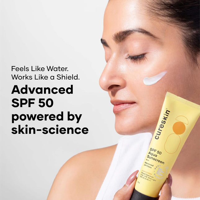 Cureskin SPF 50 Aqua Sunscreen with Advanced UV Filters-50g