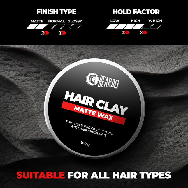 Beardo Hair Clay Wax for Men, 100 gm