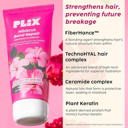 PLIX - THE PLANT FIX - Hibiscus Bond Repair Shampoo (200ml) + Conditioner (175ml)