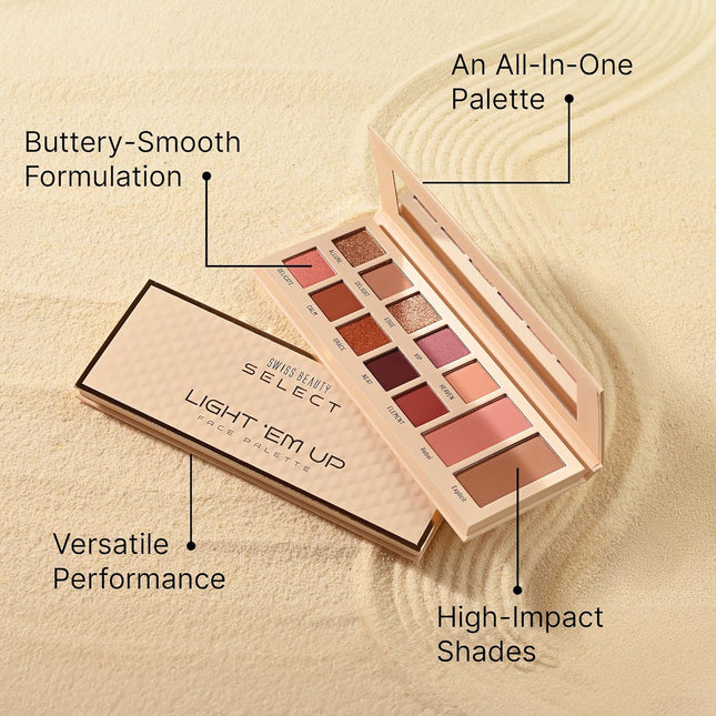 SWISS BEAUTY Select Light Em Up Face Palette, 20g