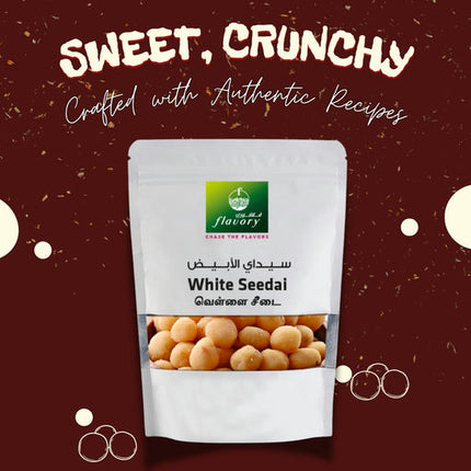 Flavory White Seedai (South Indian Savory Snack), Traditional Rice Flour Snack with Sesame Seeds, Crispy & Savory, 100g