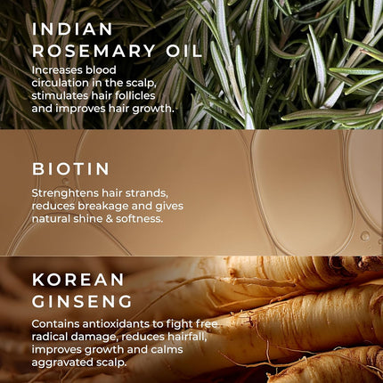 Naturali Anti-Hairfall Shampoo with Rosemary, Korean Ginseng & Biotin - 100ml