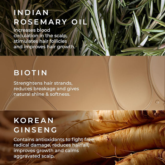 Naturali Anti-Hairfall Shampoo with Rosemary, Korean Ginseng & Biotin - 100ml