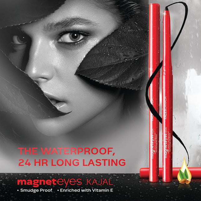 FACESCANADA Magneteyes Kajal Stick - Black, 0.35 Gm