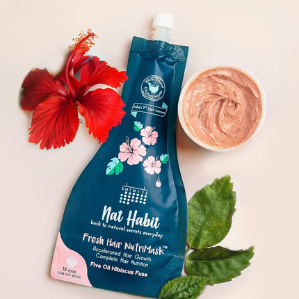 Nat Habit Five Oil Hibiscus Nutrimask - Hair Mask Pack Of 3 X 40Grams