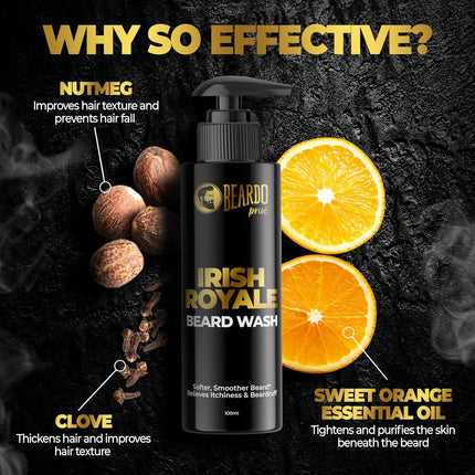 Beardo Irish Royale Prive Beard Wash For Men, 100 ml