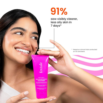 Foxtale Oil and Acne Control Face Wash | 2% Salicylic Acid + Niacinamide + Cica + Hyaluronic Acid