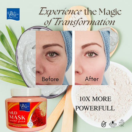 GC Beauty Care Face Mud Mask – Zaffron (500ml) Helps Treat Acne & Gently Removes Dead Skin Cells – For Clear, Radiant Skin
