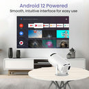 iCruze PixelStream Smart Projector - 720p HD, 4500 Lumens, Android 12, Wi-Fi, Bluetooth, HDMI, USB - Portable Mini Home Theater Projector with 200” Screen Size Support