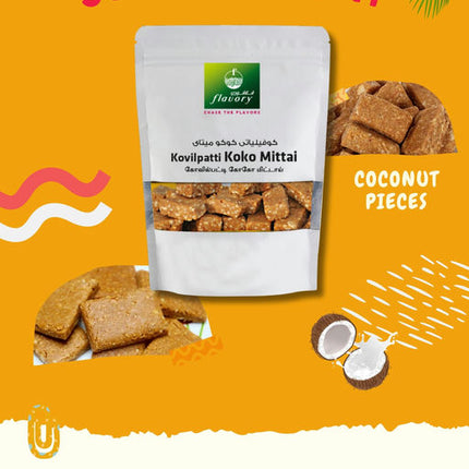 Flavory Kovilpatti Coco Mittai (Manila Mittai), Traditional South Indian Coconut Candy, Sweet & Flavorful, 100g