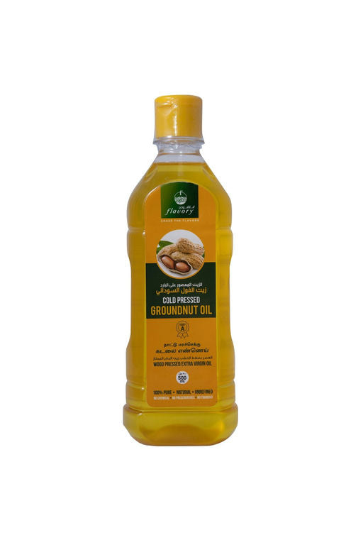 Flavory Cold Pressed Groundnut Oil, Pure & Natural Cooking Oil, Rich in Flavor and Nutrients, 500ml