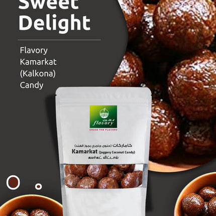 Flavory Kamarkat (Kalkona) Candy, Traditional South Indian Sweet Made with Jaggery, Sesame Seeds & Spices, 100g