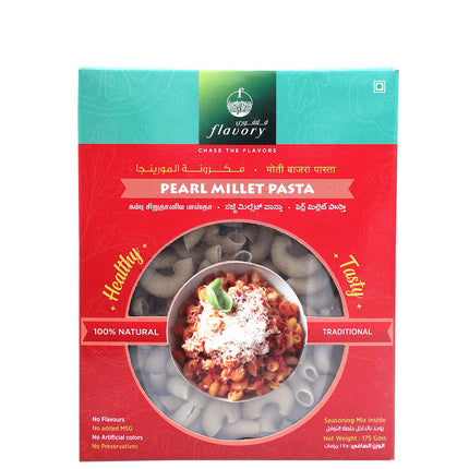 Flavory Pearl Millet Pasta, Healthy Yet Easy to Prepare, Gluten-Free & Nutrient-Rich, High in Fiber & Protein, 180g