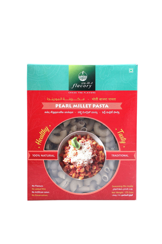 Flavory Pearl Millet Pasta, Healthy Yet Easy to Prepare, Gluten-Free & Nutrient-Rich, High in Fiber & Protein, 180g